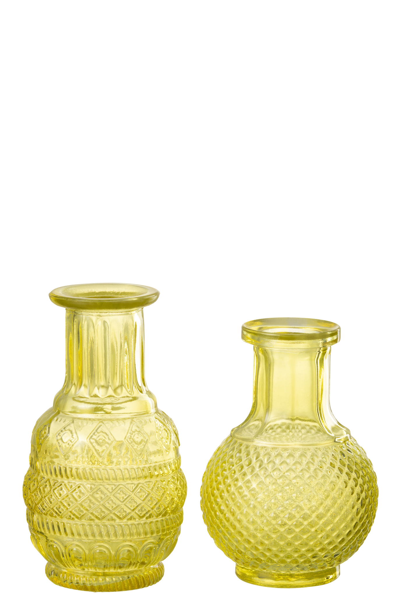 Vaas Preiskan Glas Geel H14 cm - Set van 2
