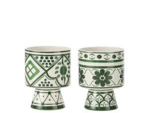 Bloempot Kientia Keramiek Meerkleurig H17 cm - Set van 2