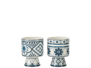 Bloempot Graannone Keramiek Meerkleurig H13,5 cm - Set van 2