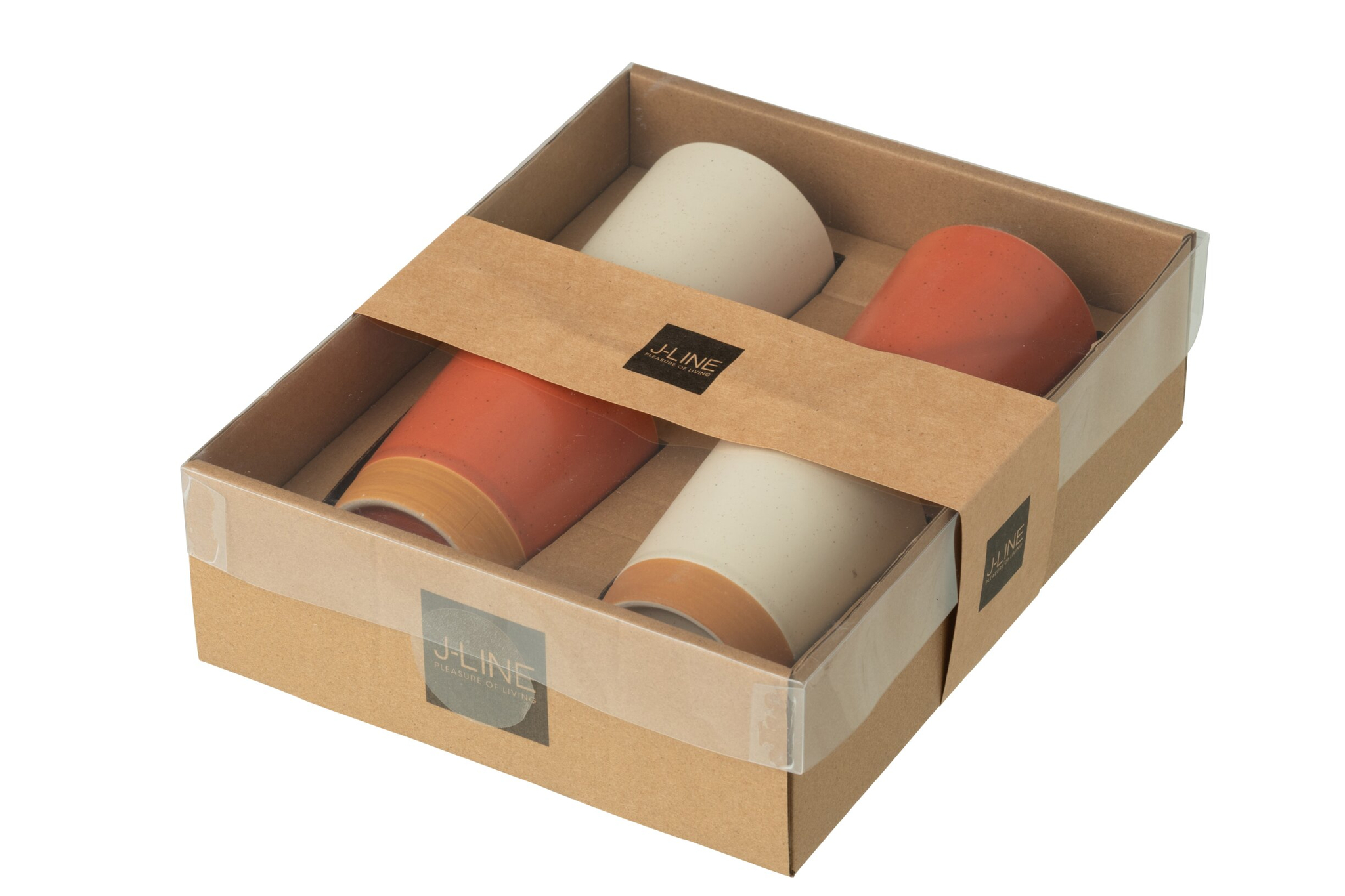 Kopje Skaado Keramiek Oranje - Set van 4