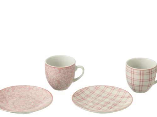 Roze keramieken Rovinj opbergdoos met zachte decoratieve uitstraling en compact formaat