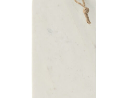 Kaasplank Prauldon Marmer met wit marmer, rechthoekig design en touwlus, 48 cm tapasplank