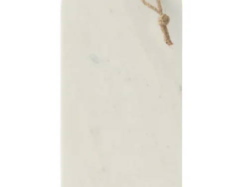 Kaasplank Prauldon Marmer met wit marmer, rechthoekig design en touwlus, 48 cm tapasplank