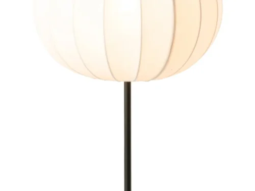Tafellamp Geirden Wit H53,5 cm met zwart metalen frame en ronde polyester kap