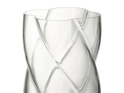 Kentano transparante glazen vaas H19 cm met elegant gedraaid design voor bloemen en takken