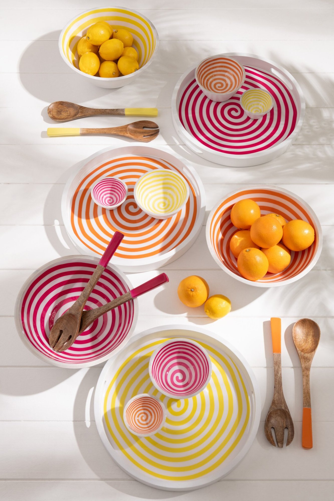 Woonaccessoire Curdon Mangohout Geel - Set van 2