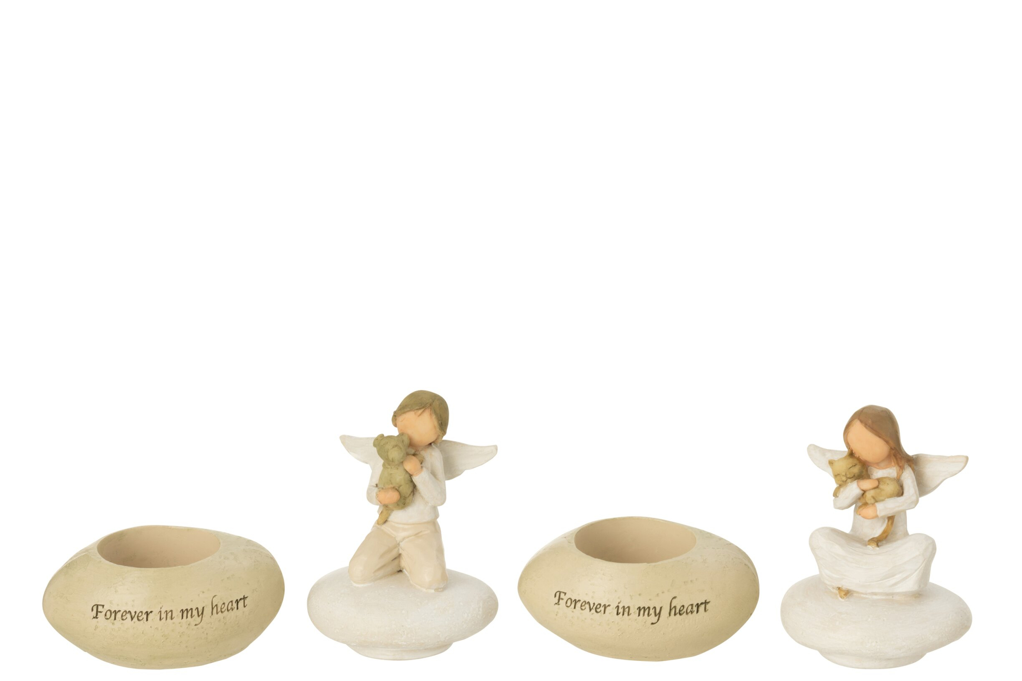 Waxinelichthouder Greistol Steen Beige - Set van 2
