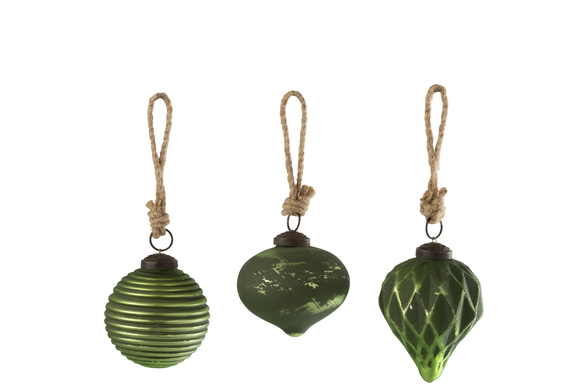Kerstballen Kliendio Glas Groen - Set van 3
