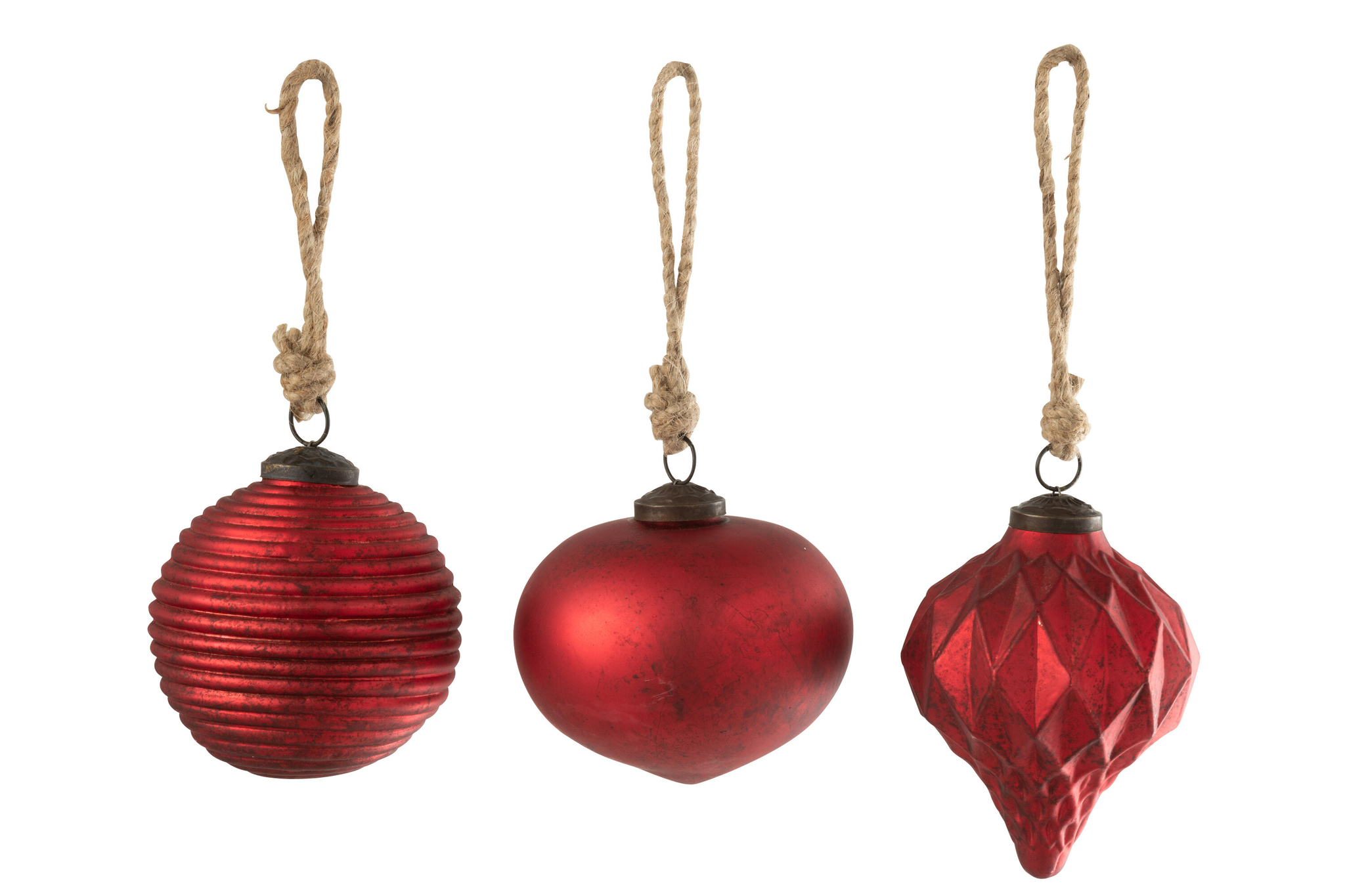Kerstballen Slinsar Glas Rood - Set van 3