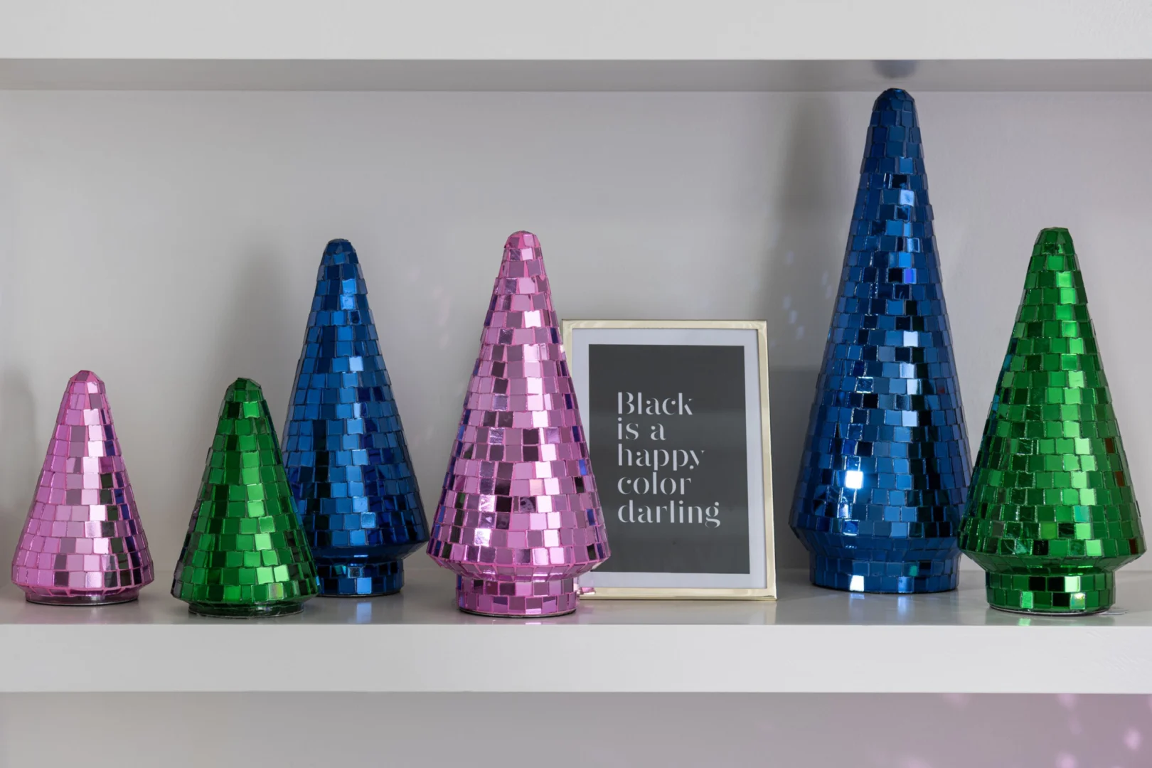 Spiegel Kalmar set van 4 meerkleurige boomvormige wandspiegels voor een speels decoratief accent