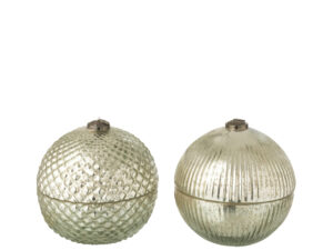 Geurkaars Taaskea Glas Zilver - Set van 2