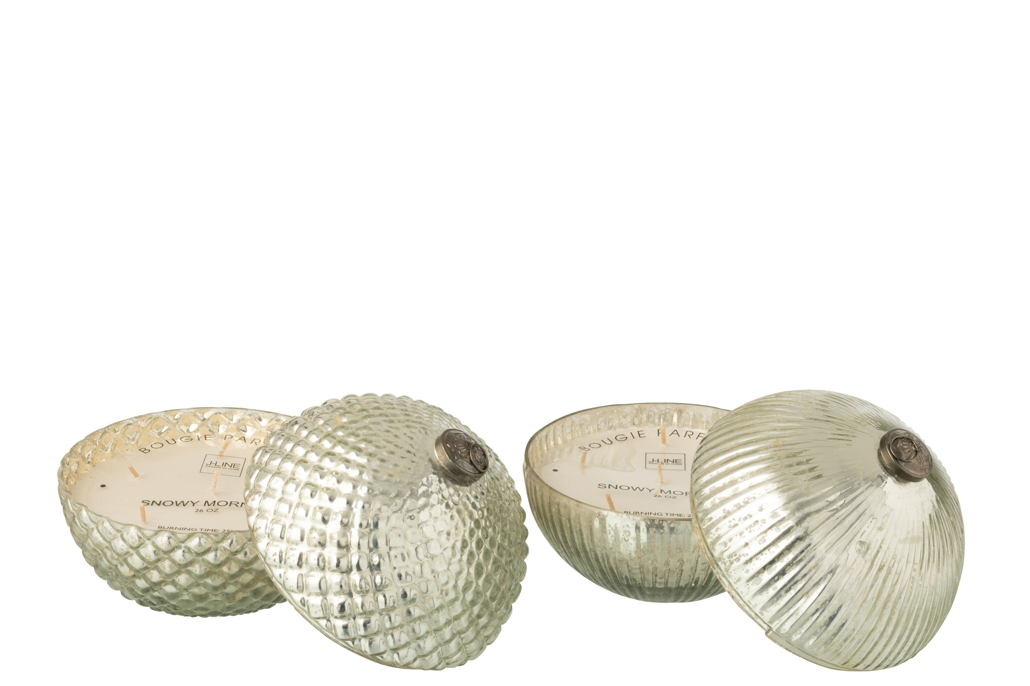 Geurkaars Taaskea Glas Zilver - Set van 2 - Afbeelding 2