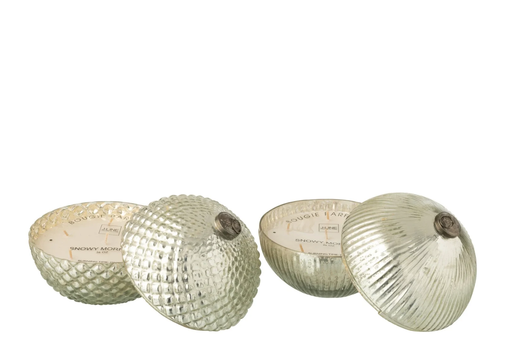 Geurkaars Taaskea Glas Zilver - Set van 2 - Afbeelding 2