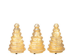 Kunstboom Hannover Glas Goud H10 cm - Set van 3