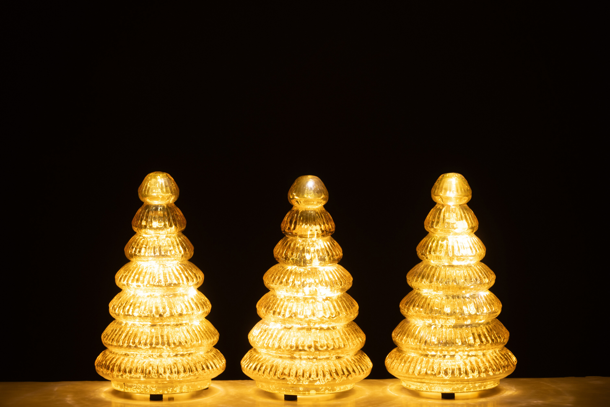 Kunstboom Hannover Glas Goud H10 cm - Set van 3 - Afbeelding 2
