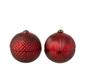 Geurkaars Zundio Glas Rood - Set van 2