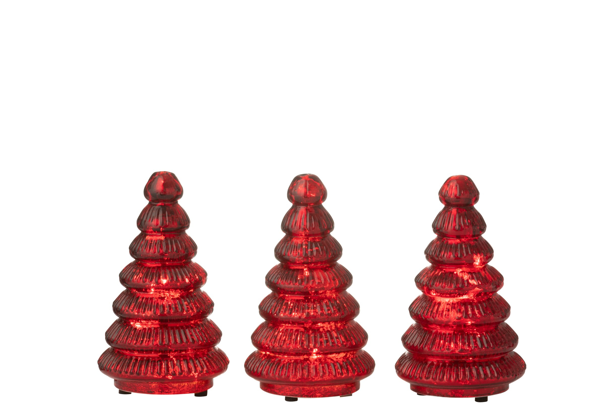Kerstboom Kudena Glas Rood H10 cm - Set van 3