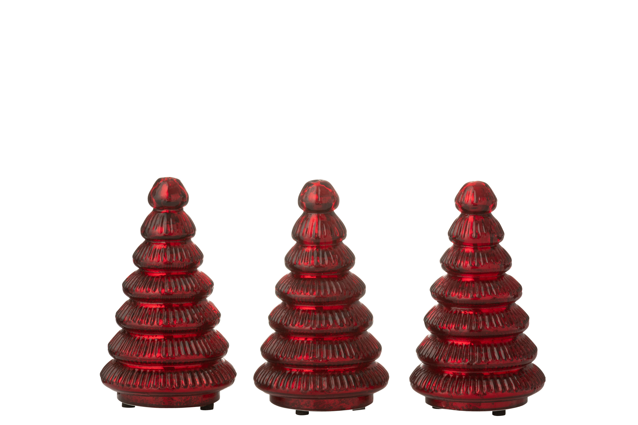 Kerstboom Kudena Glas Rood H10 cm - Set van 3 - Afbeelding 5