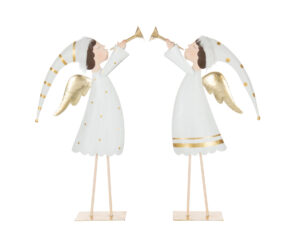 Decoratie Graantes Metaal Goud - Set van 2