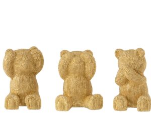 Decoratiefiguur Brasilia Polyresin Goud H12 cm - Set van 3