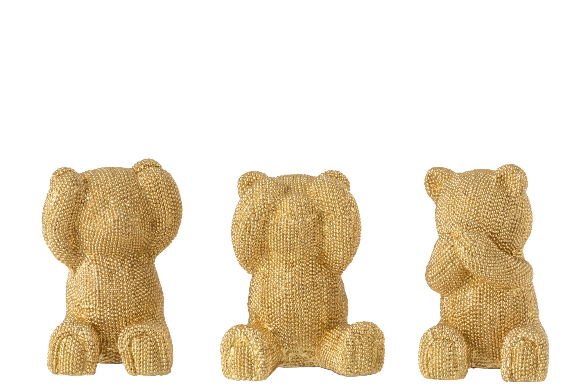 Decoratiefiguur Brasilia Polyresin Goud H12 cm - Set van 3