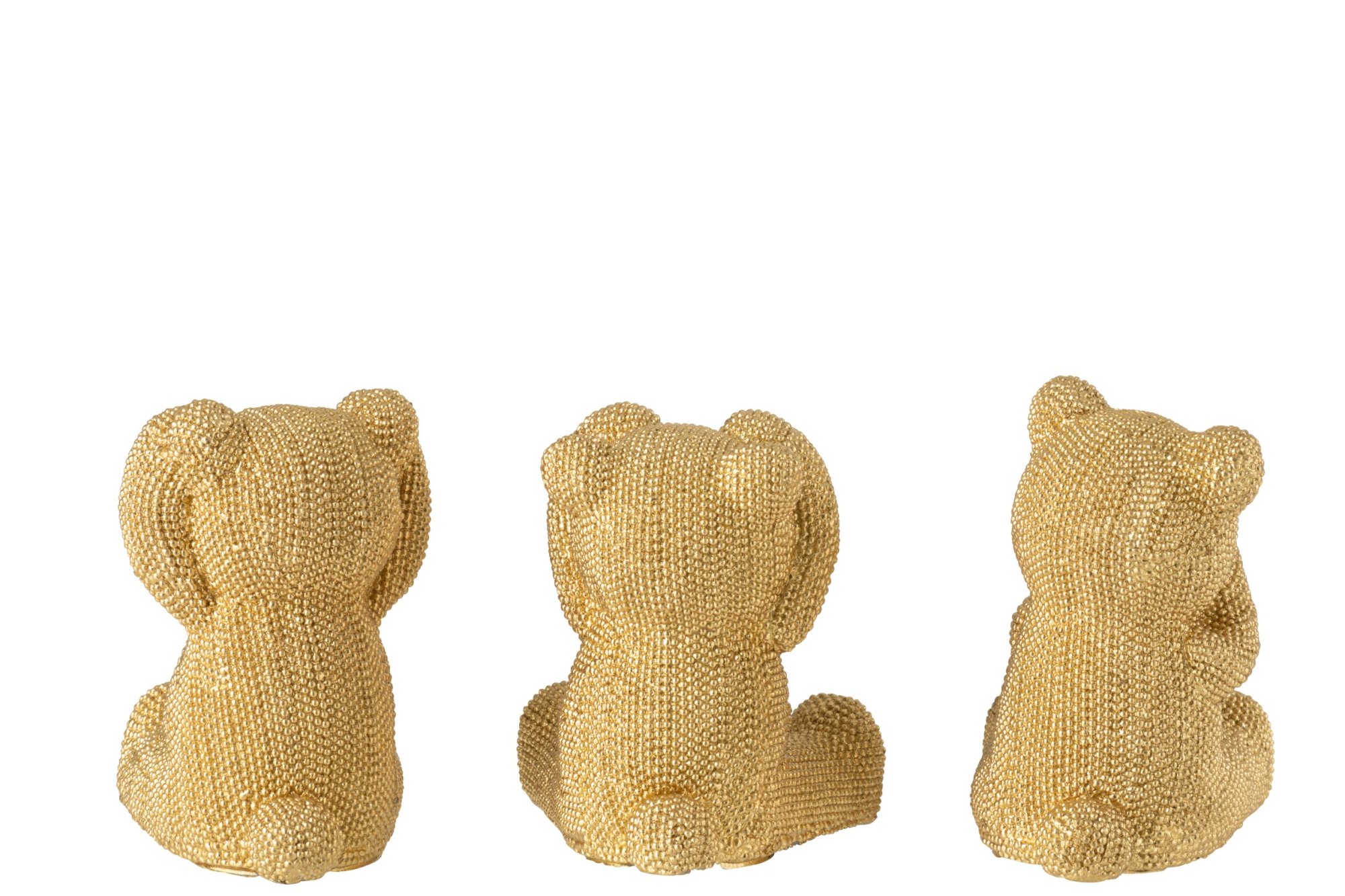 Decoratiefiguur Brasilia Polyresin Goud H12 cm - Set van 3 - Afbeelding 2
