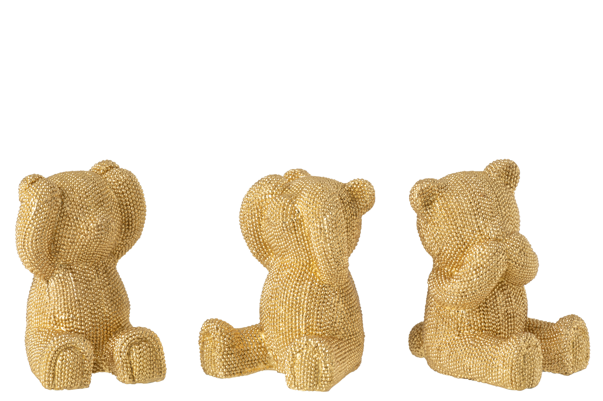 Decoratiefiguur Brasilia Polyresin Goud H12 cm - Set van 3 - Afbeelding 3
