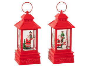 Windlicht Trautang Kunststof Rood H24,5 cm - Set van 2