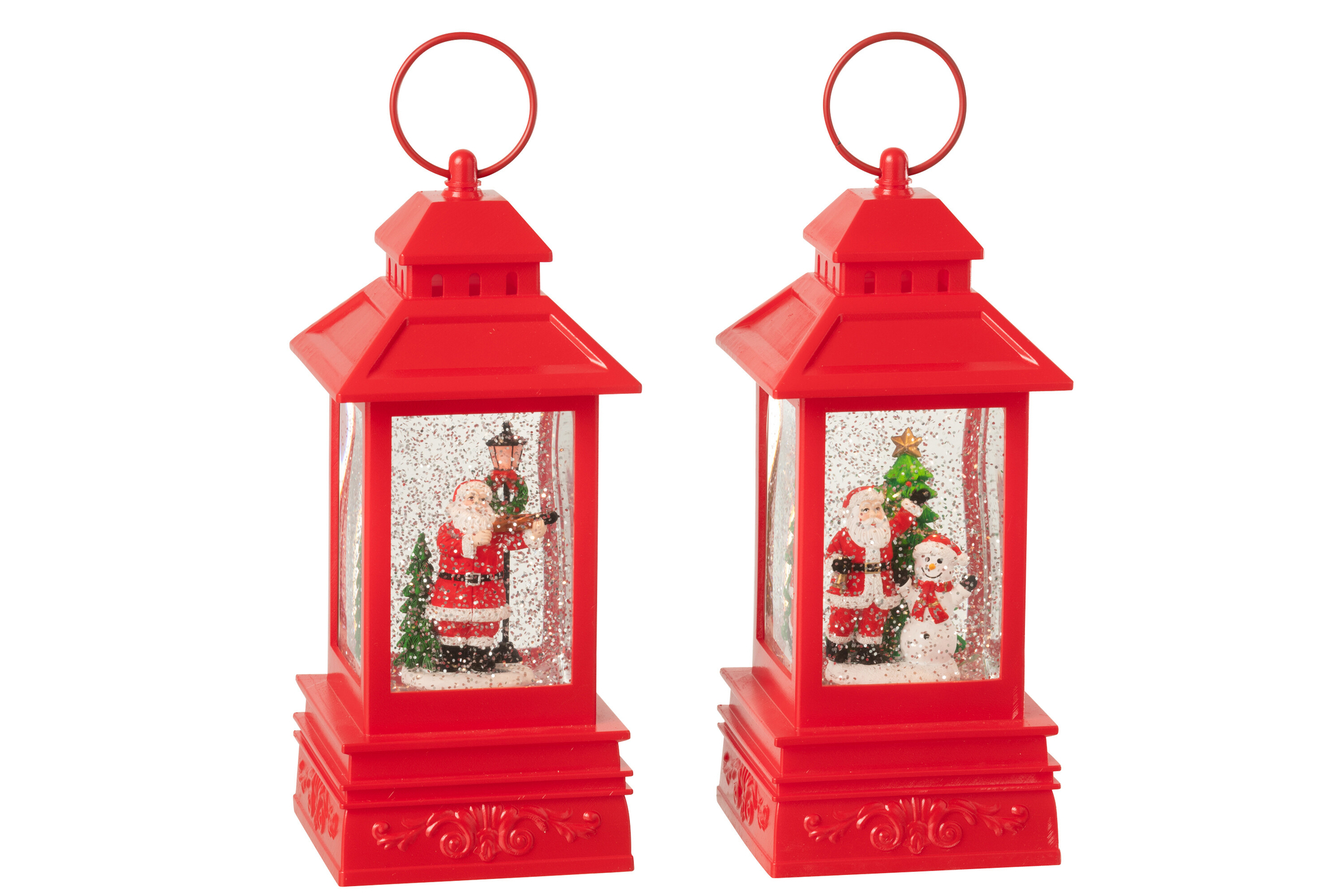 Windlicht Trautang Kunststof Rood H24,5 cm - Set van 2 - Afbeelding 2