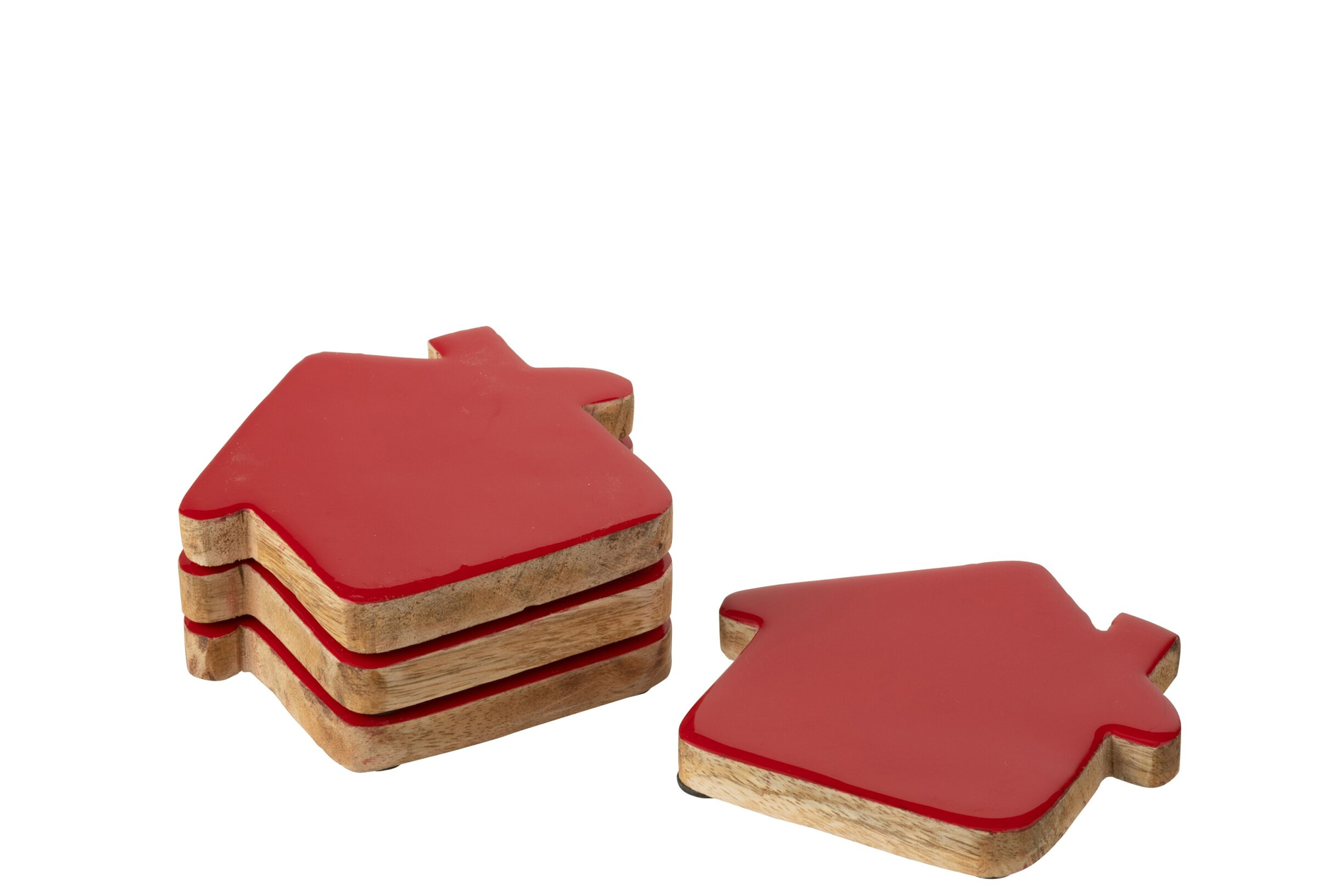 Onderzetter Naples Mangohout Rood - Set van 4
