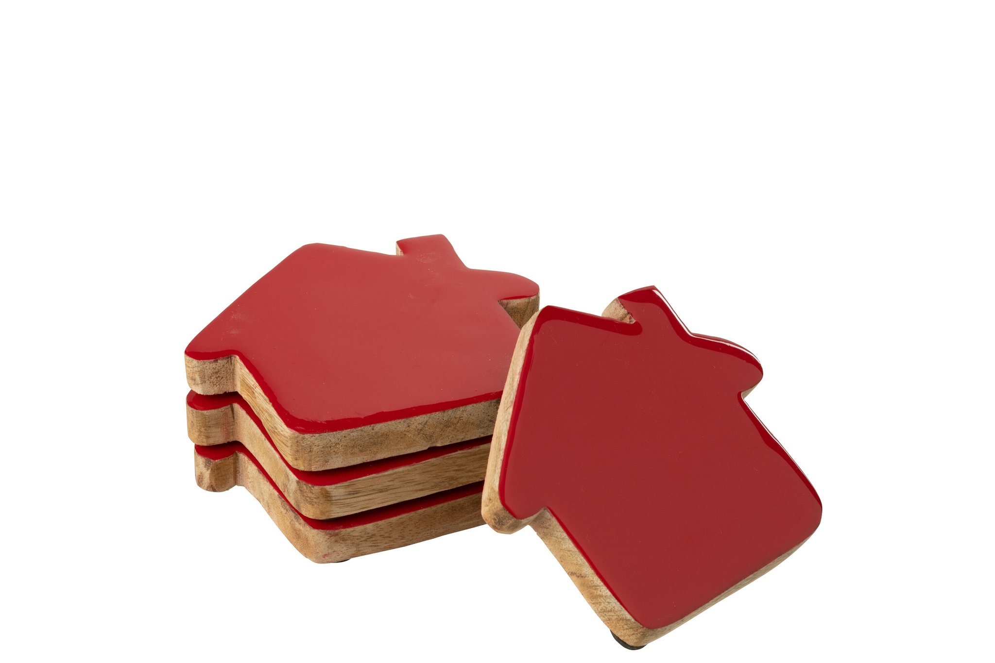 Onderzetter Naples Mangohout Rood - Set van 4 - Afbeelding 2