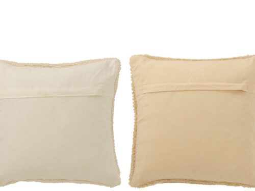 Set van 2 Vaardir witte sierkussens 45x45 cm met zachte, effen afwerking en randdetail