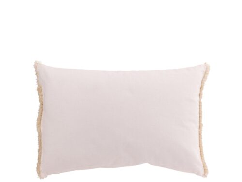 Kussen Flooker Wit 45 x 30 cm met zachte katoenen stof en speelse franjerand