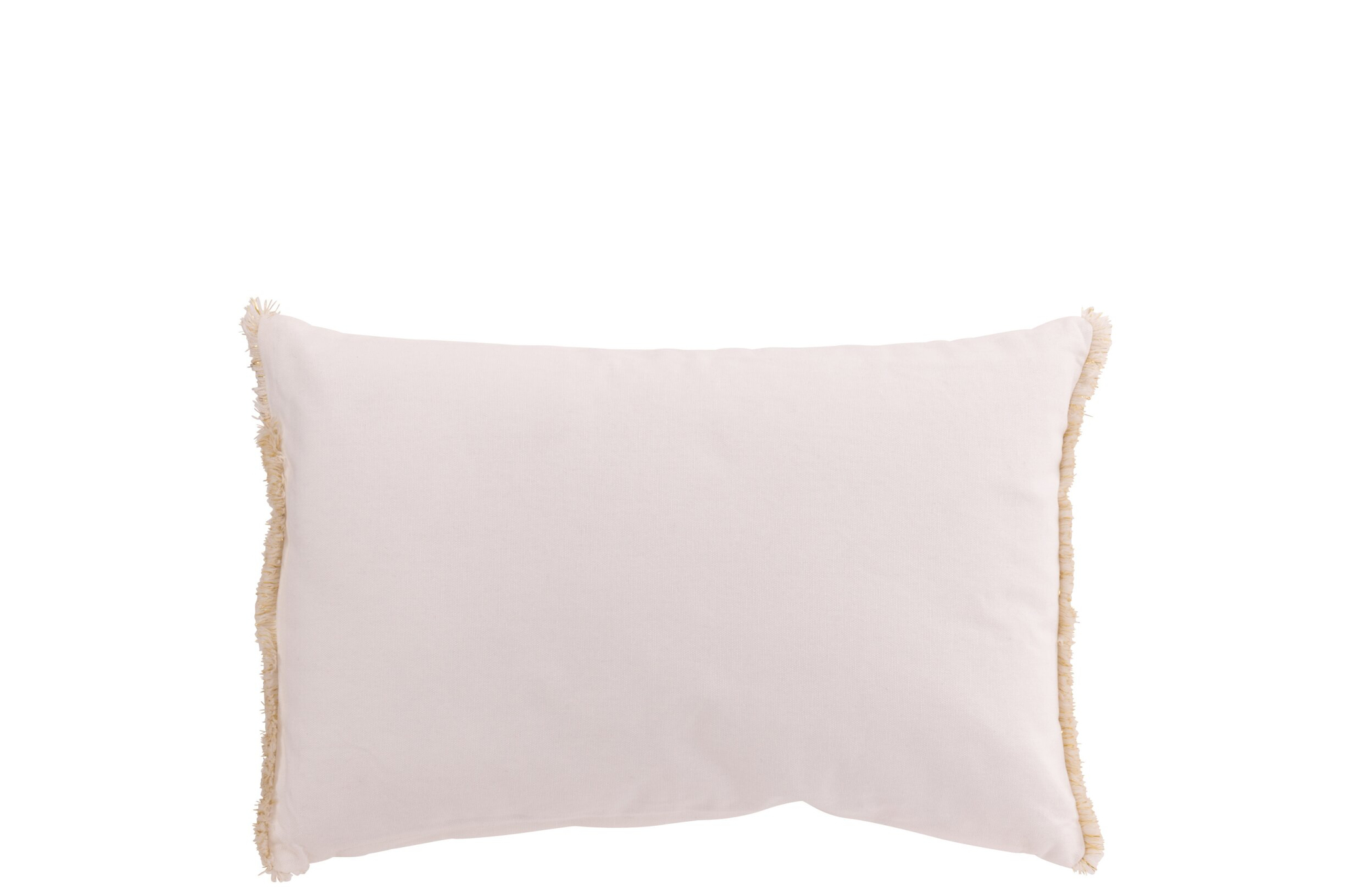 Kussen Flooker Wit 45 x 30 cm met zachte katoenen stof en speelse franjerand