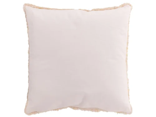 Kussen Zoormand Wit 45 x 45 cm van 100% katoen met zachte franjerand in frisse winterse uitstraling