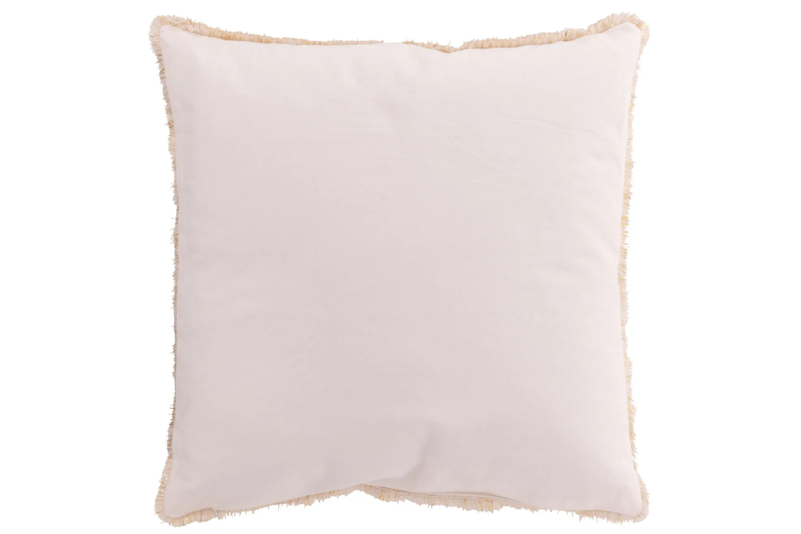 Kussen Zoormand Wit 45 x 45 cm van 100% katoen met zachte franjerand in frisse winterse uitstraling