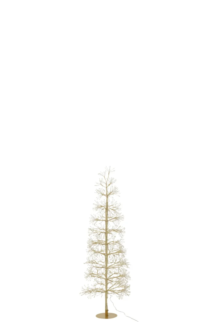 Kunstboom Comman koper goud 120 cm met warm-witte LED-verlichting en decoratieve takken