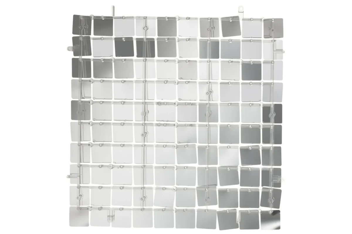 Preerdang zilveren PVC wandpaneel met vierkante tegels, 30 x 30 cm, modern decoratief accent