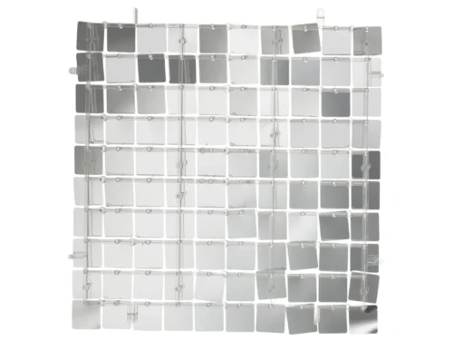Preerdang zilveren PVC wandpaneel met vierkante tegels, 30 x 30 cm, modern decoratief accent