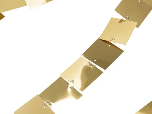 Slinger Cietum PVC goud met vierkante, glanzende schakels voor feestelijke interieurdecoratie