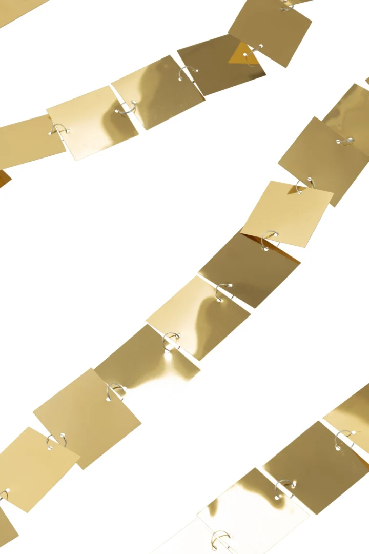 Slinger Cietum PVC goud met vierkante, glanzende schakels voor feestelijke interieurdecoratie