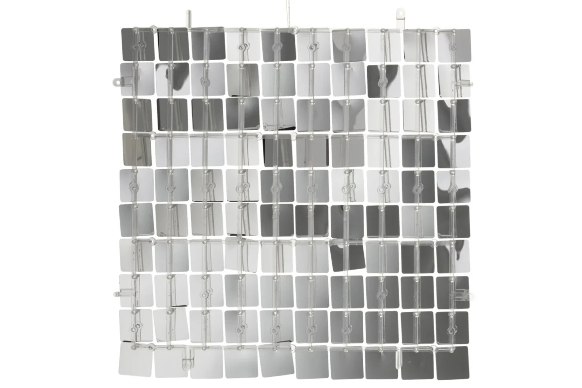 Stoosang decoratiepaneel zwart PVC, vierkant met glanzende tegelstructuur en strak modern design