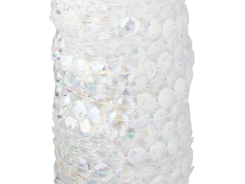 Priermio PS transparant woonaccessoire met iriserende parelmoerlook en compacte cilindervorm