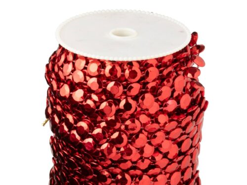 Guirlande Kuntea PS rood met glanzende pailletten, compacte decoratieve woonaccessoire voor extra sfeer