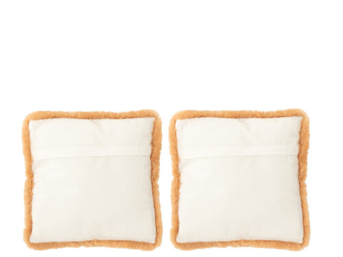 Set van 2 Zaskos hondenkussens bruin, compact 40 x 40 cm, zacht polyester met warme afwerking
