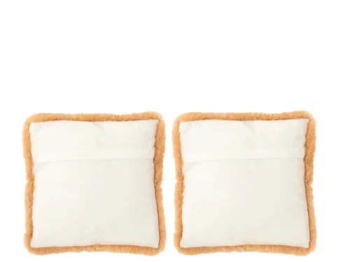 Set van 2 Zaskos hondenkussens bruin, compact 40 x 40 cm, zacht polyester met warme afwerking