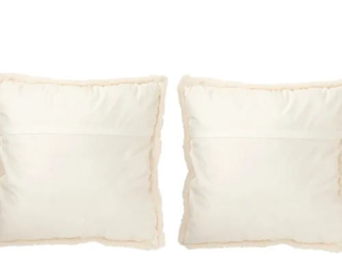 Kussen Addis bruin set van 2, 60x60 cm sierkussens met zachte polyesterlook en franjerand