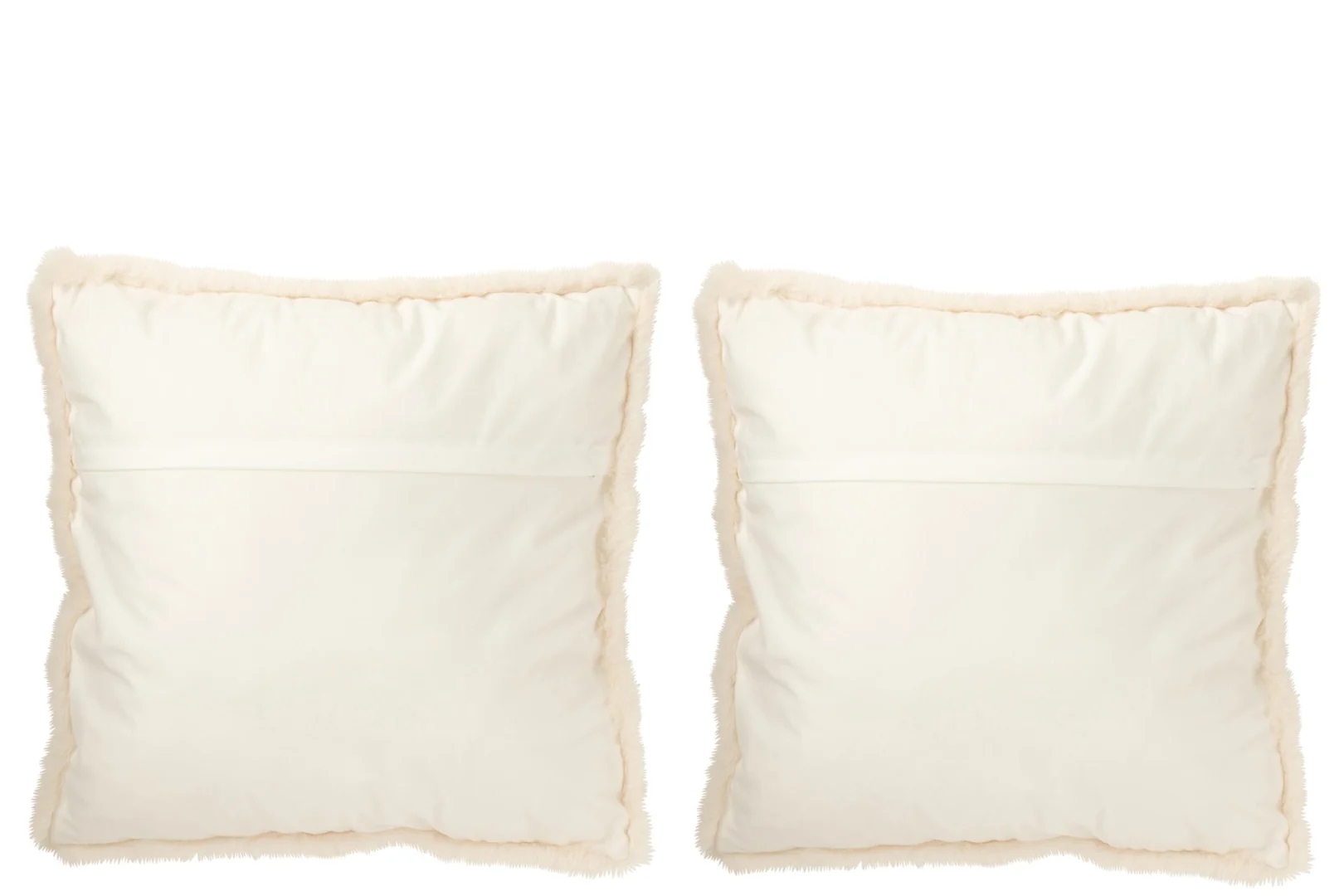 Kussen Addis bruin set van 2, 60x60 cm sierkussens met zachte polyesterlook en franjerand