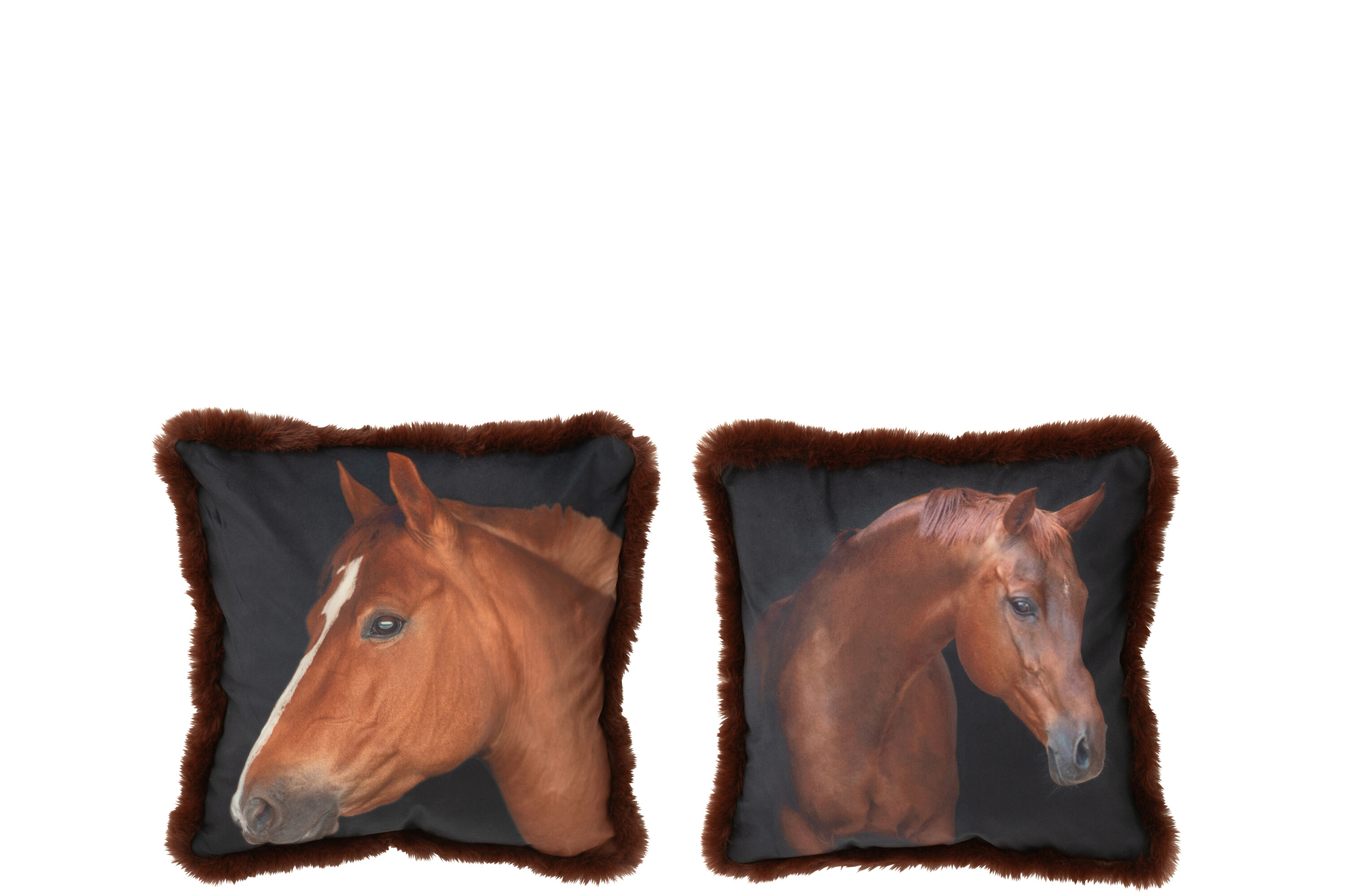 Paardenkussen Covea Bruin 40x40 cm - Set van 2 - Afbeelding 2