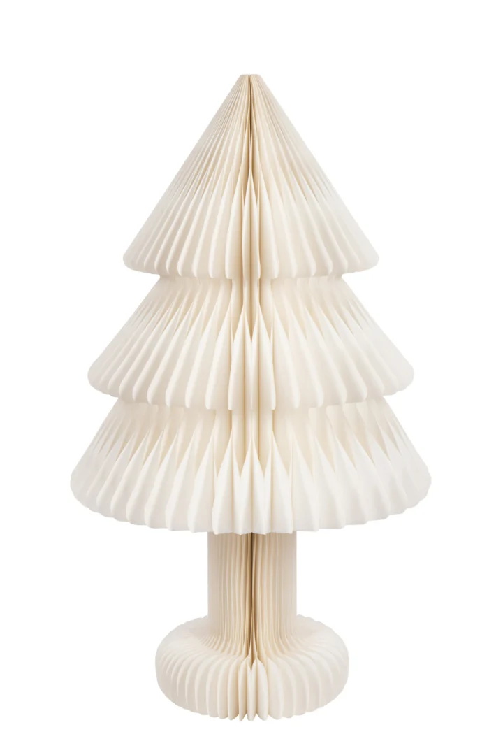 Kerstboom Grooltek Papier Wit H100 cm - Afbeelding 2
